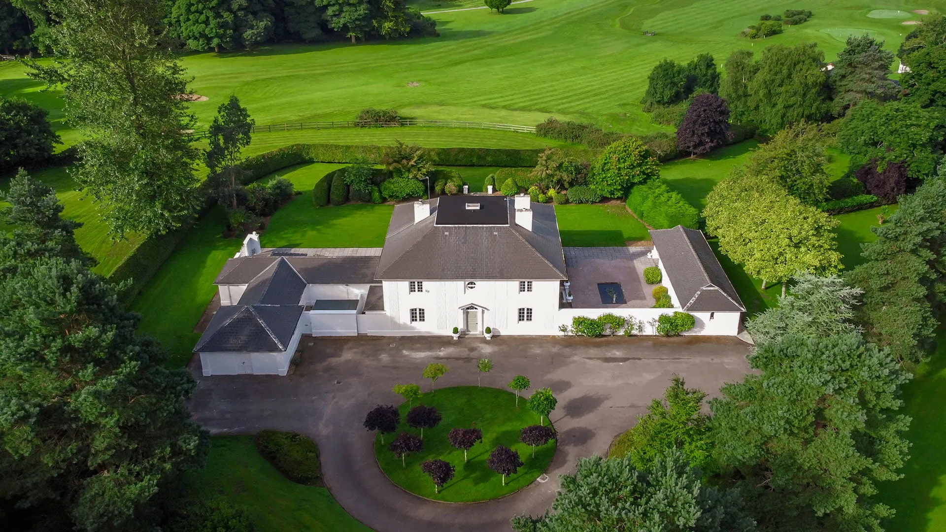 Aerial view of Kenmare House and its grounds beside Killarney Golf Club