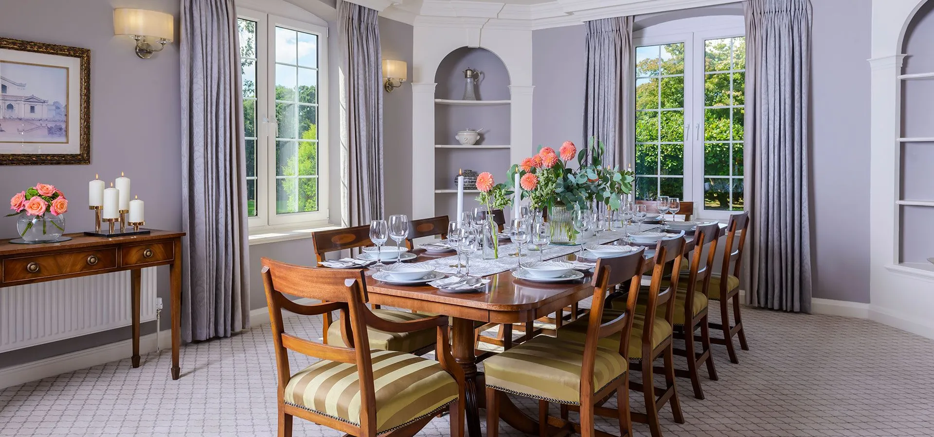 A table set for dinner at Kenmare House